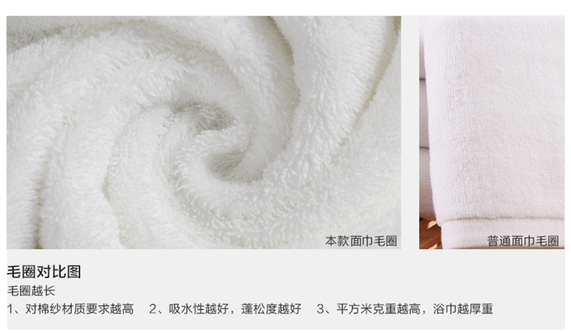 毛圈越長(zhǎng)，對(duì)面巾的品質(zhì)要求越高